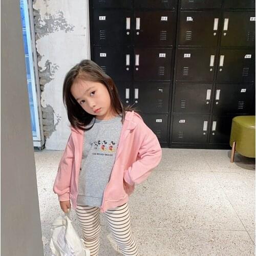2021 Spring New Baby Girl Letter Hoodie Jackets Childrens Sports Jacket Western Letter Kids Girls Casual Solid Coats Outwear