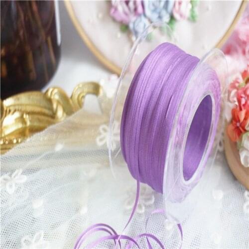 New color 2mm Solid colors of 100% pure silk embroidery ribbon thin taffeta high quality silk ribbon Anya Ribbon Handcraft