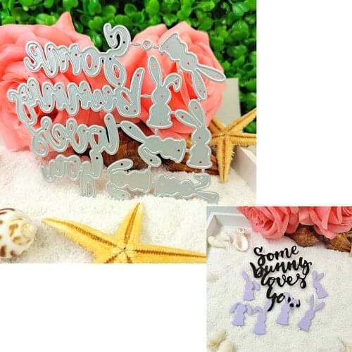 Suitable for making Christmas metal cutting die and DIY scrapbook photo album greeting card 3D creative rabbit letter 2021 NEW