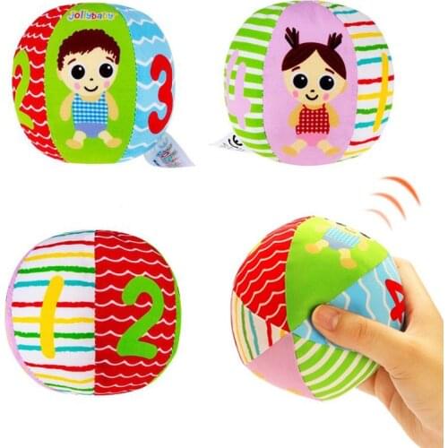 Hot Sale Baby Toys Animal Ball Soft Plush Mobile Toys With Sound Baby Rattle Infant Body Building Ball Toys For 0-12 Months Gift