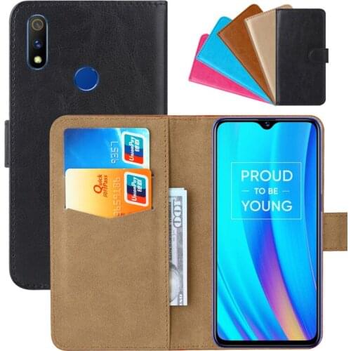 Luxury Wallet Case For OPPO Realme 3 Pro PU Leather Retro Flip Cover Magnetic Fashion Cases Strap