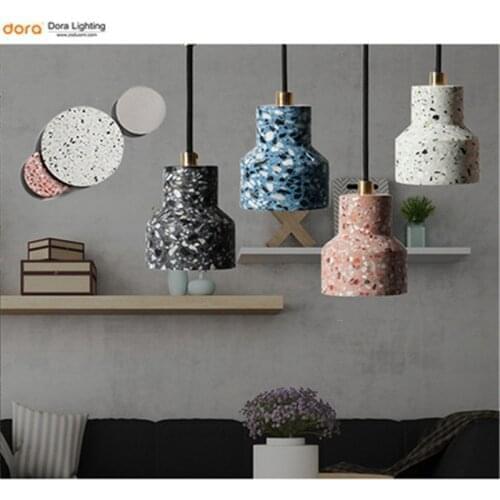 Nordic Art Decoration Chandelier Cafe Restaurant Clothing Store Cloakroom Living Room Bar Aisle Cement Terrazzo Lamp