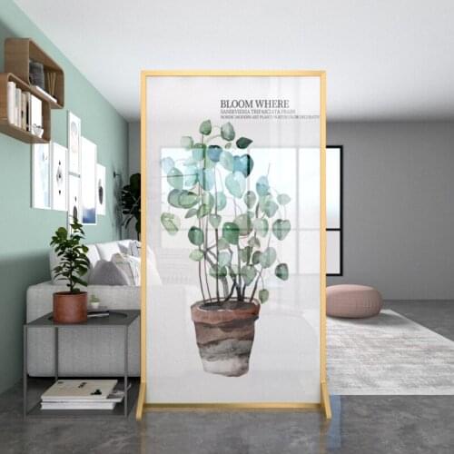 Nordic home art screen partition living room dining room entrance metal custom mobile screen fashion green plants