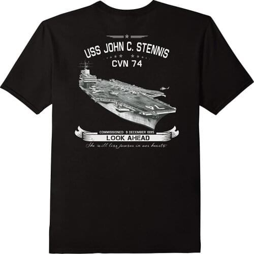 USS John C. Stennis (CVN-74) Aircraft Carrier T-Shirt. Summer Cotton O-Neck Short Sleeve Mens T Shirt New S-3XL