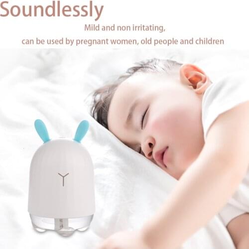 Cute USB Air Humidifier 220ML Mini Aroma Ultrasonic Nano Diffuser Fogger LED Night Light Mist Maker for Home Car Office Wetter