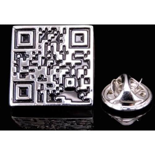 High quality two-dimensional code Brooch New Fashion Jewelry Pin mens and womens shirt hat scarf suit LAPEL BADGE PIN gift