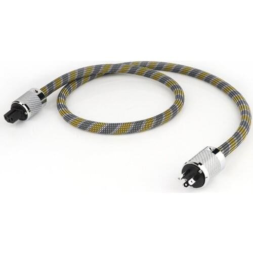 Yter FP-3TS20 Audio 6N OCC AC power cable with Carbon fiber Rhodium plated AC US power plug power cable