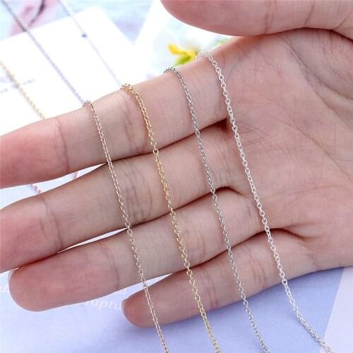 Top Quality Silver 925 Chain Necklace For Women Jewelry Trendy Rose Gold O Chain Necklace Girls Accessories Extension Chain DIY