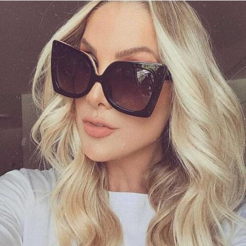 Oversized Black Butterfly Cat Eye Sunglasses Women Brand Designer Vintage Gradient Shades Style sunglasses woman Retro Glasses