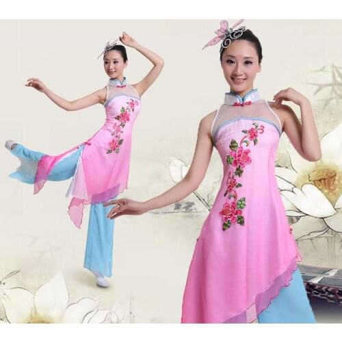 3XL Women Dancing Costume Fashion Sleeveless Yangge Costume Blouse+Pants Children Chinese Dance Costume Group Dnacer Dress 16