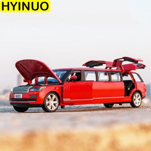 1/32 Diecast off-road vehicle lengthened six doors can open metal pull back car simulation With scene Sunroof car Kids toys gift