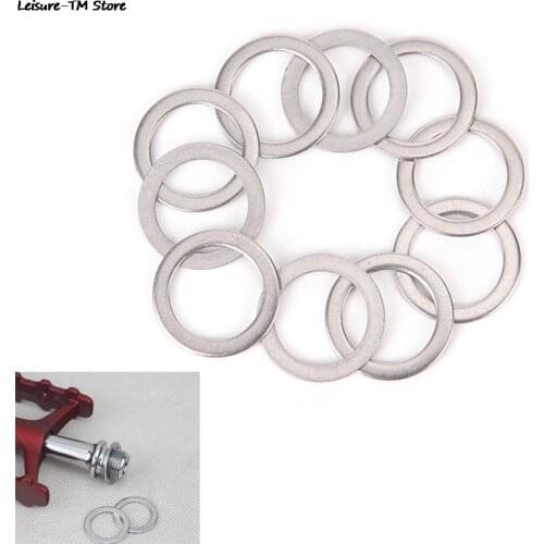 10Pcs Bicycle Pedal Spacer Crank Cycling MTB Bike Stainless Steel Ring Washers