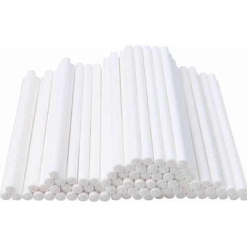 100pcs 7.5cm 10cm 15cm Solid Core White Paper Lollipop Sticks For Chocolate Sugar Candy Lolly Pop Sucker sticks