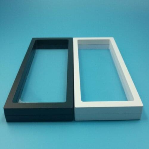 200pcs/lot 230*110*20mm Clear PET Membrane box Holder Floating Display Case Earring Gems Ring Jewelry Suspension Packaging Box