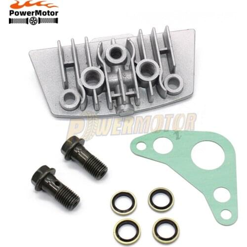 50cc 70cc 90cc 110cc Motorcycle Oil Cooler Adapter Engine Cylinder Cover Oil Cooler Horizontal Engine Adapter Engine Cylinder