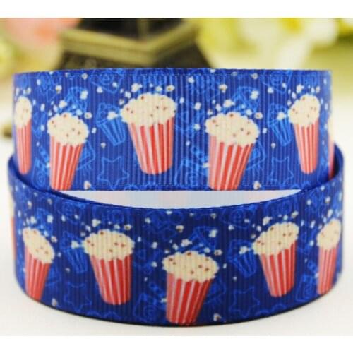 22mm 25mm 38mm 75mm Popcorn Cartoon printed Grosgrain Ribbon party decoration 10 Yards X-02909