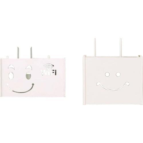 Wireless Wifi Router Storage Box Wood-Plastic Shelf Wall Hangings Bracket Cable Storage Home Décor