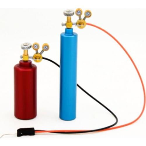 2pcs Aluminum Alloy Oxygen Acetylene Bottle For 1/10 RC Crawler 1/14 Tamiya RC Truck TRX4 G500 TRX6 G63 Scania Axial SCX10 Y007