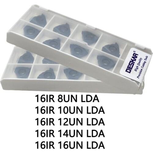 DESKAR 10PCS 16IR 8UN LDA 16IR 10UN 16IR 12UN 14UN 16UN LDA Internal Thread Turning Tools Carbide insert Lathe cutter Tool