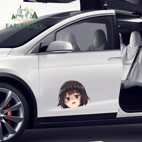 EARLFAMILY 26cm x 24cm for Konosuba Wizard Neko Peeker Fine Decal Fashion Scratch-proof Car Sticker 3D Vinyl Car Wrap Laptop