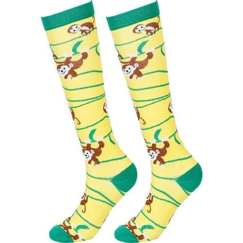 Compression Socks Running Men Women Socks Atheletic Crossfit Animal Pattern Outdoor Running Hiking Knee High Pressure Stockings