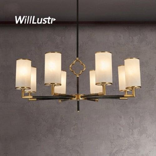 Creative Copper Pendant Lamp Modern Glass Suspension Light Hotel Cafe Bar Living Dinning Bedroom Chinese Knot Hanging Lighting