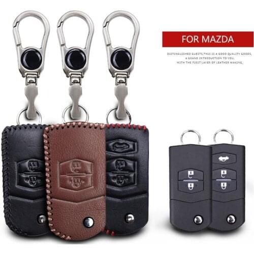 KUKAKEY Car Logo Keychain Key Case For Mazda 2 3 5 6 CX5 CX-5 M2 M3 M5 M6 323 626 Familia Demio Anti-wear Key Cover Shell Bag