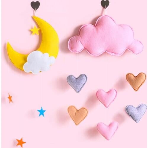 Kawaii Kids Baby Home Decor Aesthetic Bedroom Wall Decorations Nordic Childrens Room Stars Moon Pendant Wedding Interior Decor
