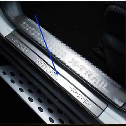 Stainless Steel Door Sill Scuff Plate for 2014 2015 Nissan X-Trail X Trail XTrail T32 Welcome Pedal Trim Car Styling Accessories