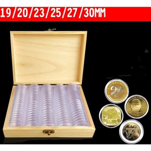 Adjustable Antioxidative Collection Case Coin Storage Box Home Simple Commemorative Container Wooden Display Capsules Universal