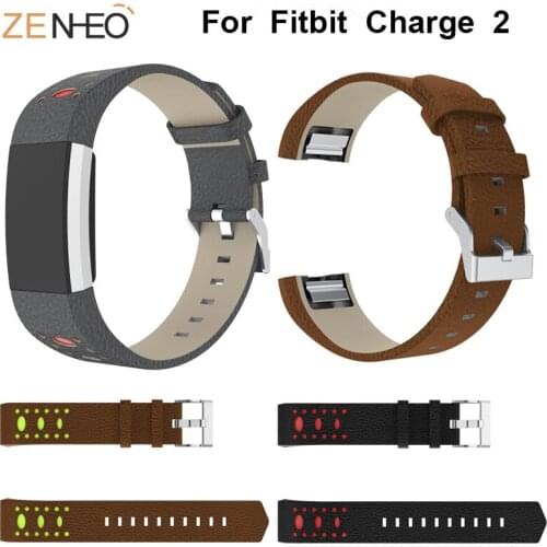 Genuine Leather watch bands for fitbit charge 2 band Smart watches strap Wristband replacement for charge 2 bracelet Accessories