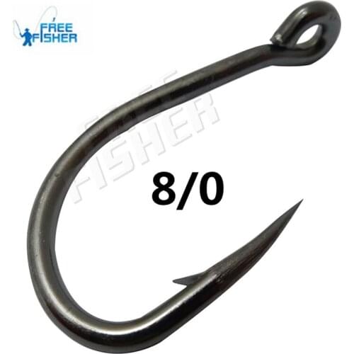Free Fisher 100pcs /lot 9260 Carbon Steel Fishing Hooks with Hole 8/0 Carp Fishing Tackle