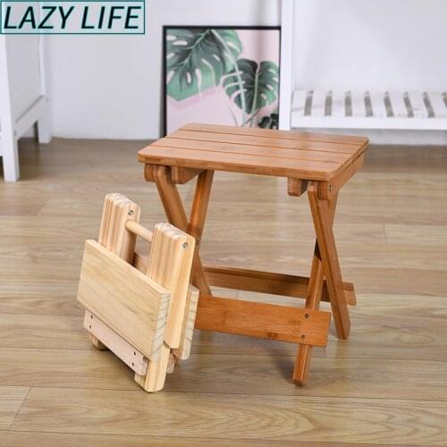 Taburete Pine wood folding stool kids furniture portable household solid wood Mazar fishing chair small bench square stool