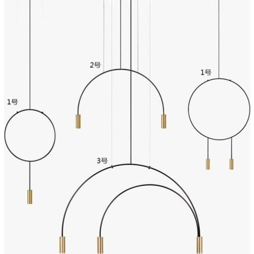 Nordic designer line geometry restaurant bar personality cafe sitting room bedroom hall LED droplight