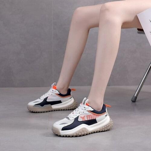 Daddy shoes womens fashion 2021 summer new mesh breathable fashion thick bottom trend net red casual sports shoes