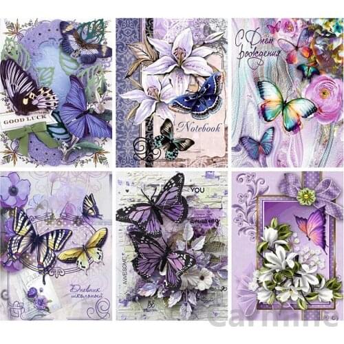 Butterfly Adornment DIY 5D Diamond Painting Landscape Cross Stitch Embroidery Picture Full Round&Square Drill Home Decoration