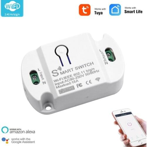 Tuya Smart Life 16A Wifi Smart Switch Voice Remote Control Wireless Breaker Smart Home Automation Work With Alexa Google Home