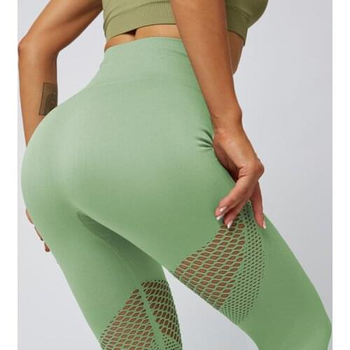 WHOUARE Women Leggings for Yoga Sport Gym Fitness Essentials High Waist Hip Lift Side Moon Grid Women Yoga Sport Pants