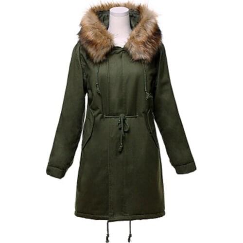 2018 winter new fur collar hooded cotton clothes lambskin long womens cotton coat large size casual slim coat G132