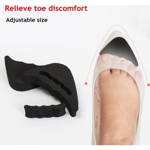 1pair Women High Heel Toe Plug Insert Shoe Big Shoes Toe Front Filler Cushion Pain Relief Protector Adjustment Shoe Accessories