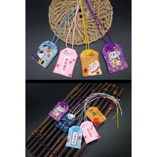 1PCS Embroidered Bless Bag Keychain Omamori Pray Love Health Safe Study Wealth
