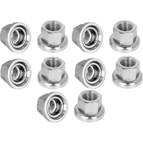 10 Pcs Bicycle Wheel Axle M10 Nut for Mountain Road Bike MTB Wheel Hub Bolt Screw