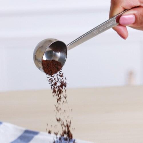 15ml Stainless Steel Cup Ground Coffee Measuring Scoop Spoon Long Handled Metal Coffee Tea Tools Accessories