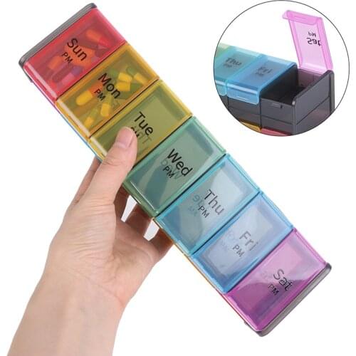 1Pc Travel Pill Box Plastic 7 Days Weekly Medicine Storage Organizer Container Drug Tablet Dispenser Independent Lattice Holder