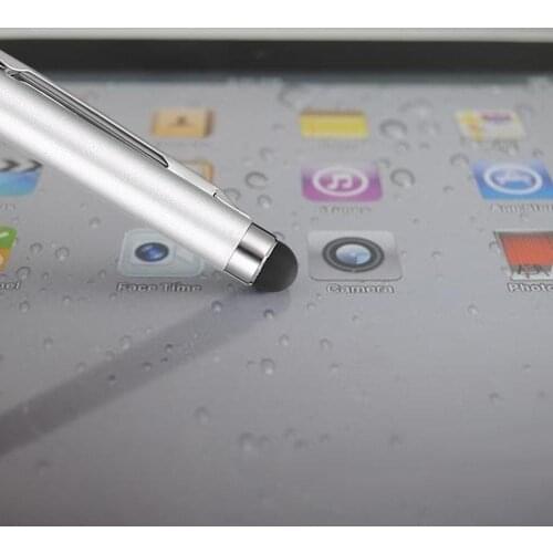 2 in 1 Universal Stainless Steel Capacitive Crystal Touch Screen Stylus & Ball Point Pen for Tablet PC Phone