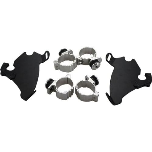 33mm-39mm Motorcycle Black Gauntlet Fork Headlight Fairing Trigger Lock Mount Kit For Harley Sportster XL 1200 883