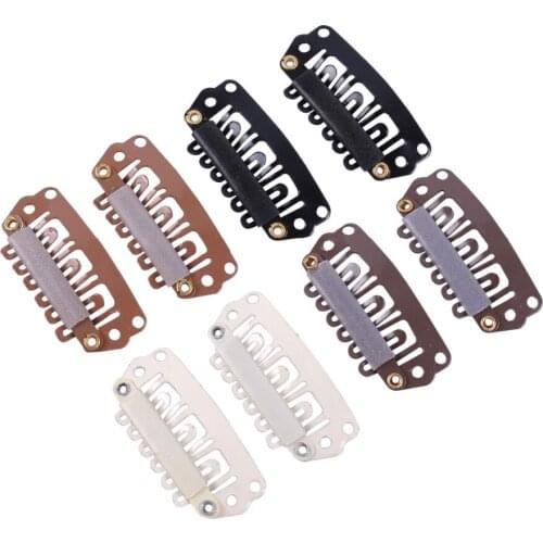 500pcs 28mm U Tip Snap Hair Metal Clips With Silicone Back For Clip In Hair Extensions,salon tools,clips