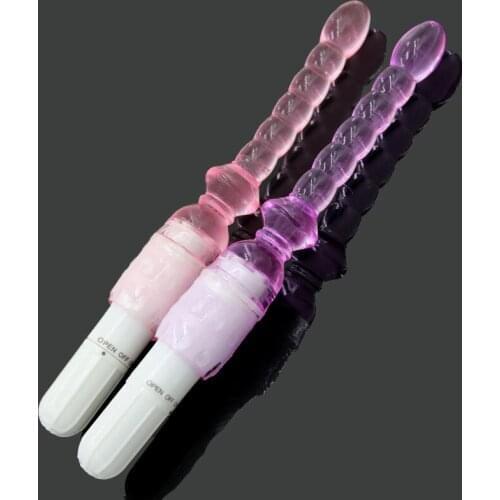 Jelly Long Anal Vibrator Magic Wand Anal Butt Plug Beads AV G Spot Massager Female Masturbation Adult Sex Toys For Woman Couples