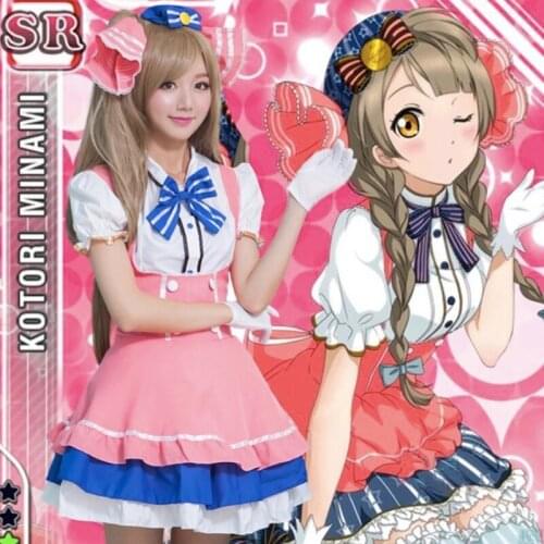 Anime Love Live Cosplay Costume Lovelive Minami Kotori Candy Maid Uniform Women Role Play Princess Lolita Fancy Dress