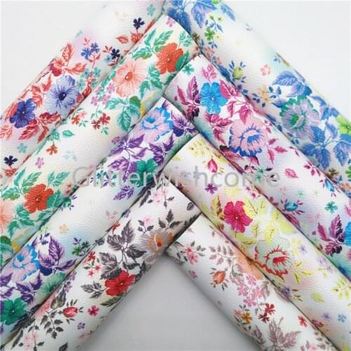 Glitterwishcome 21X29CM A4 Size Vinyl For Bows Flowers Printed Synthetic Leather Faux Leather Sheets for Bows, GM742A